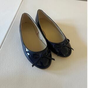 Janie and Jack Girl's Blue Patent Leather Ballet Flats Sz 1